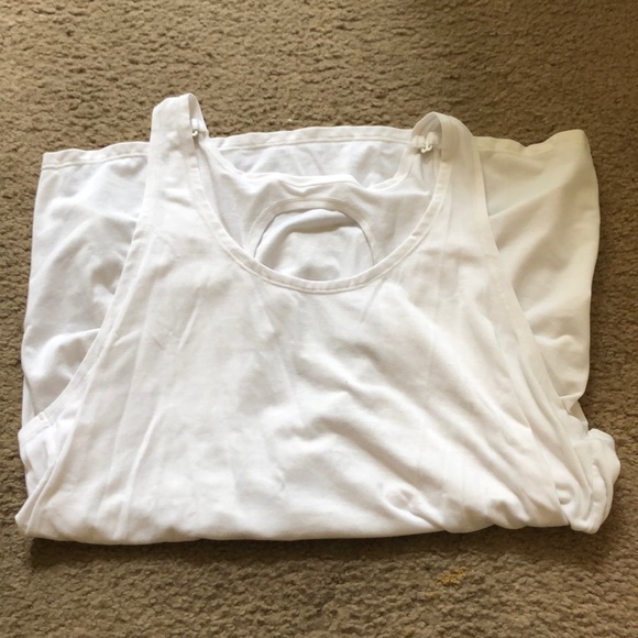 White athleta tank top. Open back - Picture 1 of 4